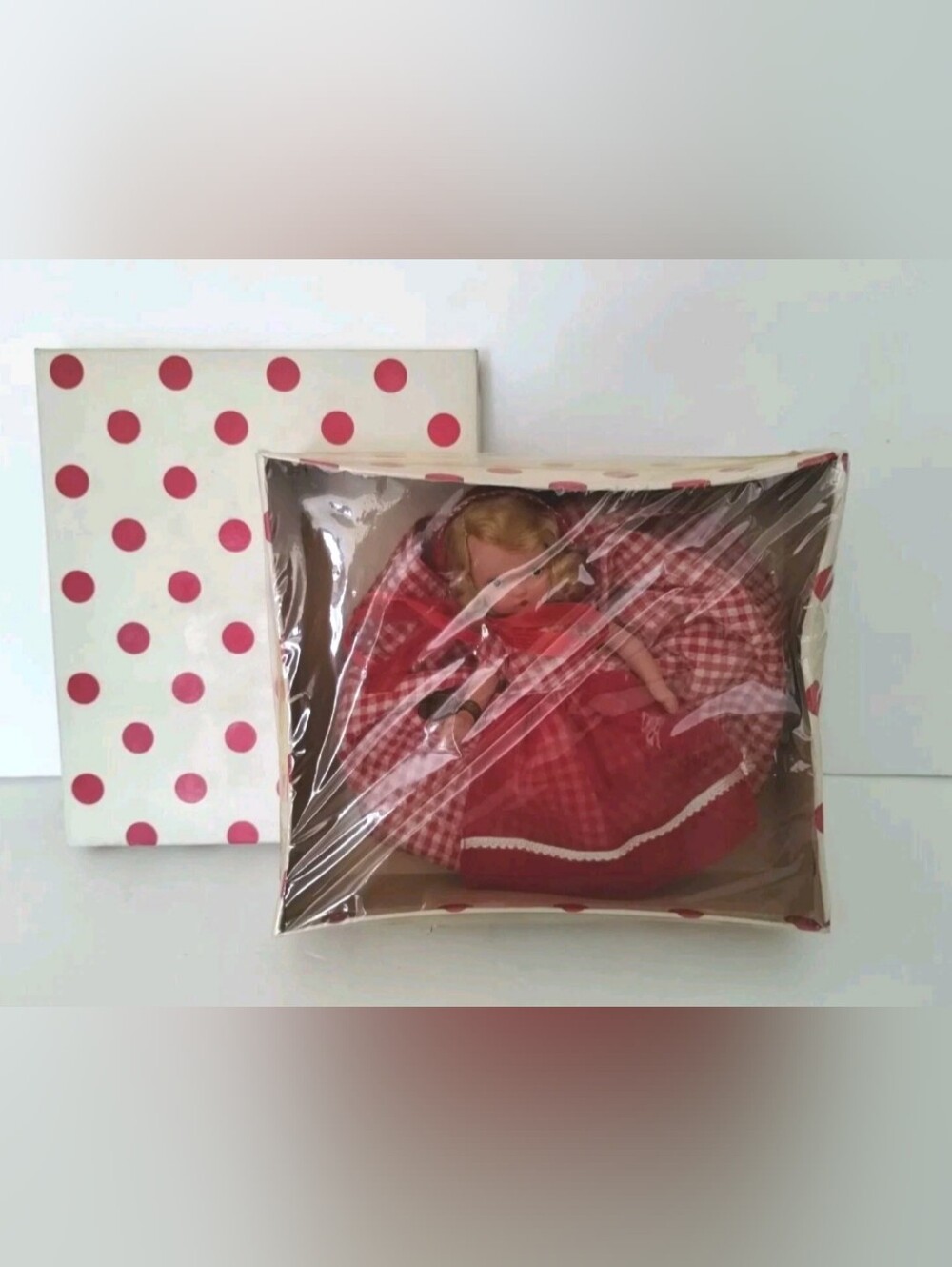 Vintage Nancy Ann Storybook Doll #58 Western Miss Bisque JT SEALED Red Gingham